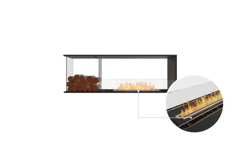 Ecosmart Fire Flex 60PN.BXL Peninsula Fireplace Insert - Black Finish / Black Burner - ESF.FX.60PN.BXL.B