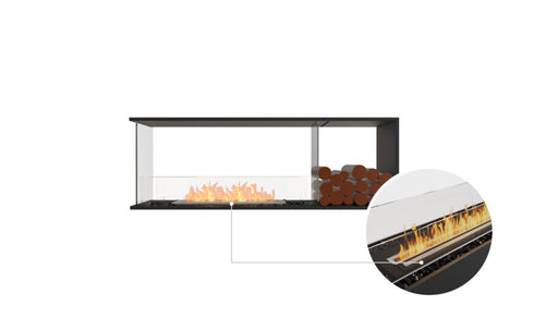 Ecosmart Fire Flex 60PN.BXR Peninsula Fireplace Insert - Black Finish / Black Burner - ESF.FX.60PN.BXR.B