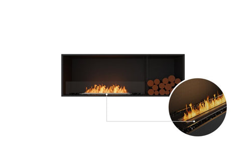 Ecosmart Fire Flex 60SS.BXR Single Sided Fireplace Insert - Black Finish / Black Burner - ESF.FX.60SS.BXR.B