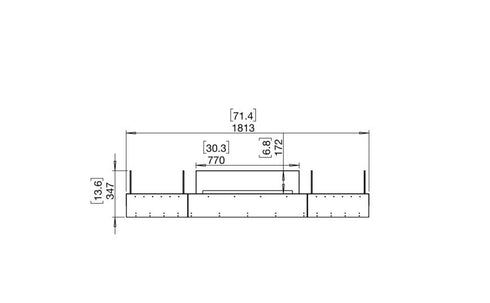 Ecosmart Fire Flex 68BN.BX2 Bench Fireplace Insert - Black Finish / Stainless Steel Burner - ESF.FX.68BN.BX2