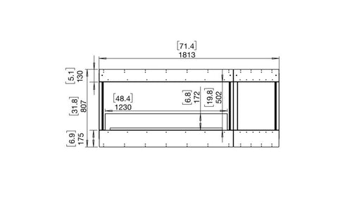 Ecosmart Fire Flex 68BY.BXR Bay Fireplace Insert - Black Finish / Stainless Steel Burner - ESF.FX.68BY.BXR