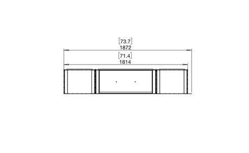 Ecosmart Fire Flex 68LC.BX2 Left Corner Fireplace Insert - Black Finish / Black Burner - ESF.FX.68LC.BX2.B