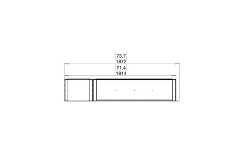Ecosmart Fire Flex 68LC.BXL Left Corner Fireplace Insert - Black Finish / Stainless Steel Burner - ESF.FX.68LC.BXL