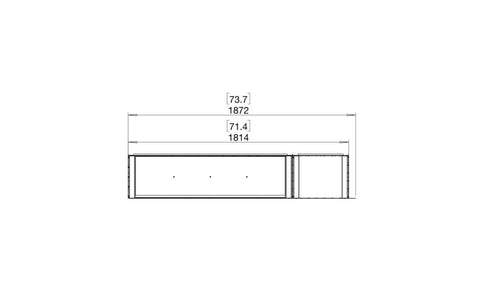 Ecosmart Fire Flex 68LC.BXR Left Corner Fireplace Insert - Black Finish / Stainless Steel Burner - ESF.FX.68LC.BXR