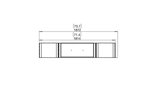 Ecosmart Fire Flex 68PN.BX2 Peninsula Fireplace Insert - Black Finish / Stainless Steel Burner - ESF.FX.68PN.BX2