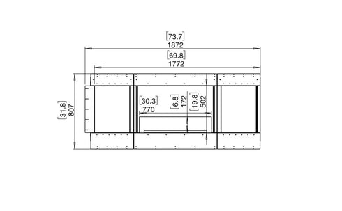Ecosmart Fire Flex 68RC.BX2 Right Corner Fireplace Insert - Black Finish / Stainless Steel Burner - ESF.FX.68RC.BX2
