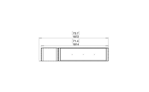 Ecosmart Fire Flex 68RC.BXL Right Corner Fireplace Insert - Black Finish / Black Burner - ESF.FX.68RC.BXL.B