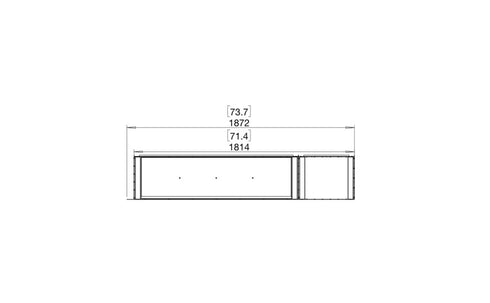 Ecosmart Fire Flex 68RC.BXR Right Corner Fireplace Insert - Black Finish / Stainless Steel Burner - ESF.FX.68RC.BXR