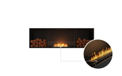 Ecosmart Fire Flex 68SS.BX2 Single Sided Fireplace Insert - Black Finish / Black Burner - ESF.FX.68SS.BX2.B