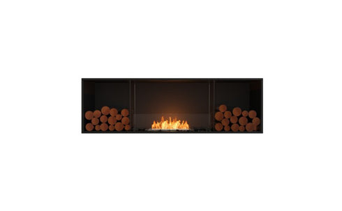 Ecosmart Fire Flex 68SS.BX2 Single Sided Fireplace Insert - Black Finish / Stainless Steel Burner - ESF.FX.68SS.BX2