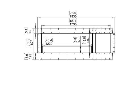 Ecosmart Fire Flex 68SS.BXR Single Sided Fireplace Insert - Black Finish / Stainless Steel Burner - ESF.FX.68SS.BXR
