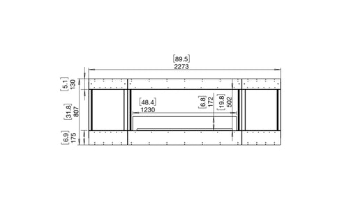 Ecosmart Fire Flex 86BY.BX2 Bay Fireplace Insert - Black Finish / Stainless Steel Burner - ESF.FX.86BY.BX2