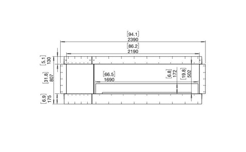 Ecosmart Fire Flex 86DB.BX1 Double Sided Fireplace Insert - Black Finish / Stainless Steel Burner - ESF.FX.86DB.BX1