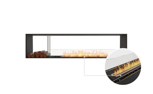 Ecosmart Fire Flex 86DB.BX1 Double Sided Fireplace Insert - Black Finish / Black Burner - ESF.FX.86DB.BX1.B