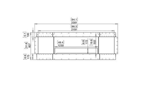 Ecosmart Fire Flex 86DB.BX2 Double Sided Fireplace Insert - Black Finish / Stainless Steel Burner - ESF.FX.86DB.BX2