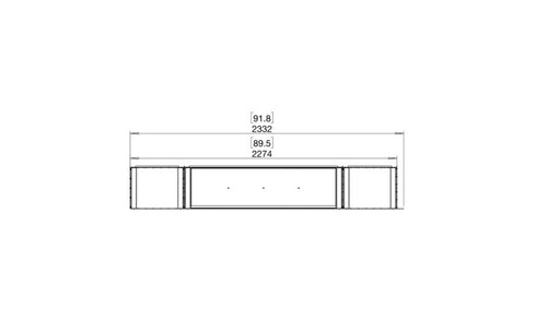 Ecosmart Fire Flex 86LC.BX2 Left Corner Fireplace Insert - Black Finish / Stainless Steel Burner - ESF.FX.86LC.BX2