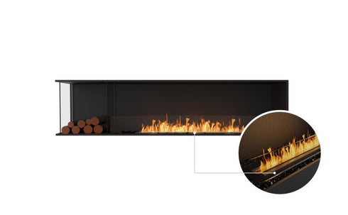Ecosmart Fire Flex 86LC.BXL Left Corner Fireplace Insert - Black Finish / Black Burner - ESF.FX.86LC.BXL.B