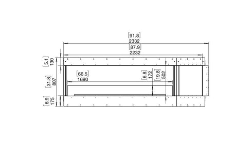 Ecosmart Fire Flex 86LC.BXR Left Corner Fireplace Insert - Black Finish / Stainless Steel Burner - ESF.FX.86LC.BXR