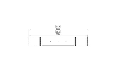 Ecosmart Fire Flex 86PN.BX2 Peninsula Fireplace Insert - Black Finish / Stainless Steel Burner - ESF.FX.86PN.BX2