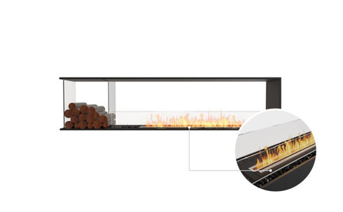 Ecosmart Fire Flex 86PN.BXL Peninsula Fireplace Insert - Black Finish / Black Burner - ESF.FX.86PN.BXL.B