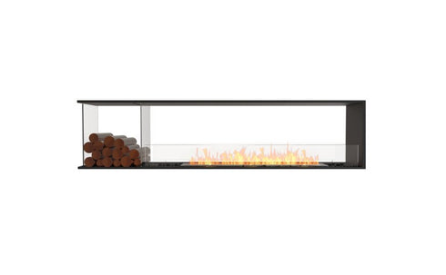 Ecosmart Fire Flex 86PN.BXL Peninsula Fireplace Insert - Black Finish / Stainless Steel Burner - ESF.FX.86PN.BXL