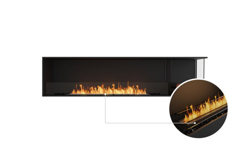 Ecosmart Fire Flex 86RC.BXR Right Corner Fireplace Insert - Black Finish / Black Burner - ESF.FX.86RC.BXR.B
