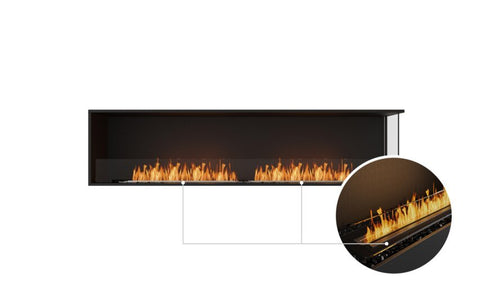 Ecosmart Fire Flex 86RC Right Corner Fireplace Insert - Black Finish / Black Burner - ESF.FX.86RC.B