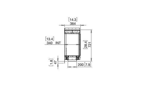 Ecosmart Fire Flex 140RC.BXL Right Corner Fireplace Insert - Black Finish / Stainless Steel Burner - ESF.FX.140RC.BXL