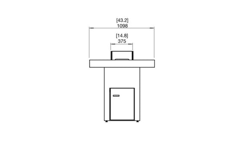Ecosmart Fire Gin 90 (Bar) Fire Pit Table - Teak Finish / Black Burner - ESF.O.GIN.90.B.TN.B
