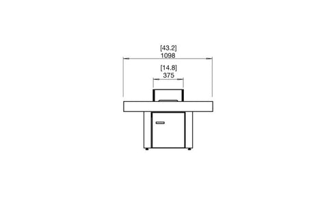Ecosmart Fire Gin 90 (Chat)Fire Pit Table - Teak Finish / Stainless Steel Burner - ESF.O.GIN.90.C.TN