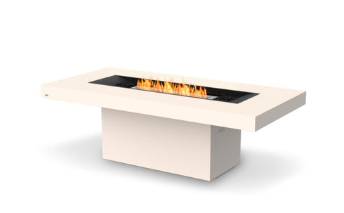 Ecosmart Fire Gin 90 (Dining) Fire Pit Table - Bone Finish / Stainless Steel Burner - ESF.O.GIN.90.D.BO