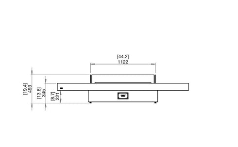 Ecosmart Fire Gin 90 (Low) Fire Pit Table - Teak Finish / Stainless Steel Burner - ESF.O.GIN.90.L.TN
