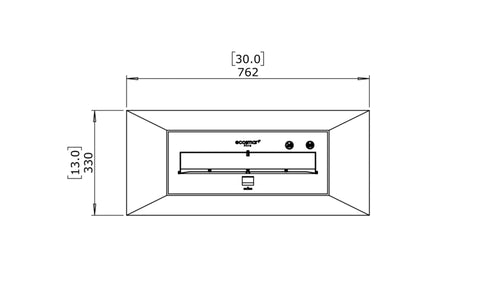 Ecosmart Fire Grate 30 Fireplace Grate - ESF.G.GRA.30.GH