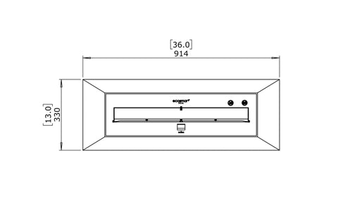 Ecosmart Fire Grate 36 Fireplace Grate - ESF.G.GRA.36.GH