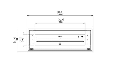 Ecosmart Fire Linear 50 Fire Pit Kit - Black Finish / Stainless Steel Burner - ESF.B.FPK.L.50.I