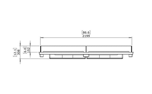 Ecosmart Fire Linear 90 Fire Pit Kit - Black Finish / Stainless Steel Burner - ESF.B.FPK.L.90.I