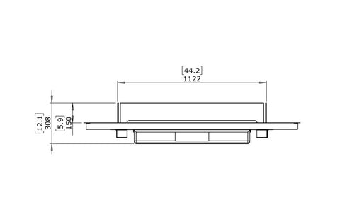 Ecosmart Fire Linear Curved 65 Fire Pit Kit - Black Finish / Stainless Steel Burner - ESF.B.FPK.LC.65.I