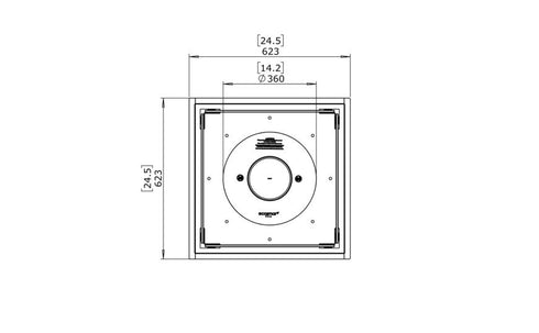 Ecosmart Fire Square 22 Fire Pit Kit - Black Finish / Stainless Steel Burner - ESF.B.FPK.S.22.I