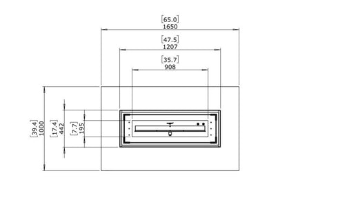 Ecosmart Fire Wharf 65 Fire Pit Table - Graphite Finish / Stainless Steel Burner - ESF.O.WHF.65.GH