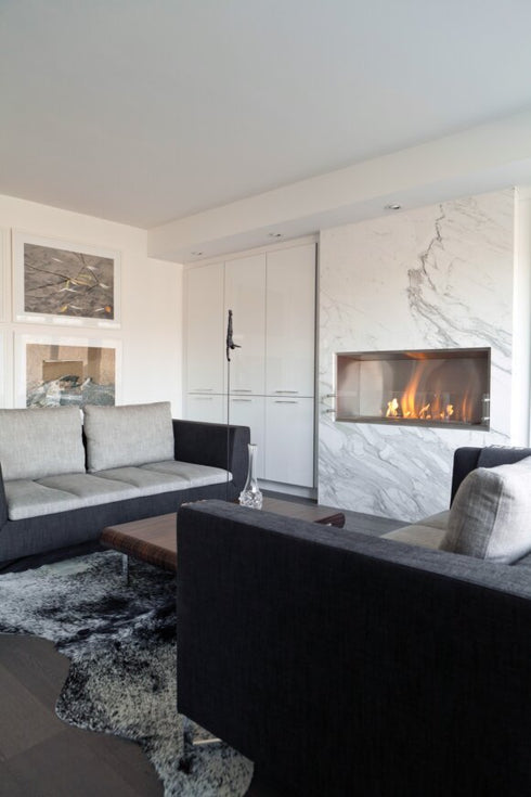 Ecosmart Fire Flex 50SS Single Sided Fireplace Insert - Black Finish / Stainless Steel Burner - ESF.FX.50SS