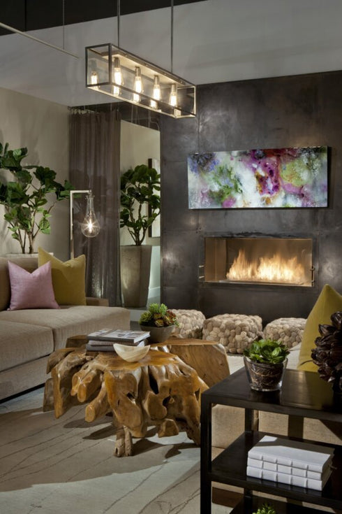 Ecosmart Fire Flex 50SS Single Sided Fireplace Insert - Black Finish / Stainless Steel Burner - ESF.FX.50SS