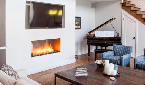 Ecosmart Fire Flex 50SS Single Sided Fireplace Insert - Black Finish / Stainless Steel Burner - ESF.FX.50SS