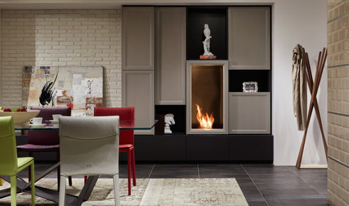 Ecosmart Fire Flex 18SS Single Sided Fireplace Insert - Black Finish / Black Burner - ESF.FX.18SS.B