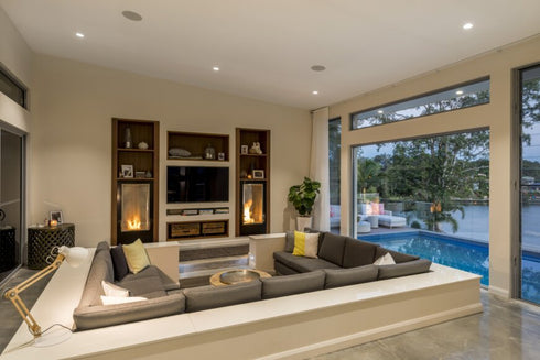 Ecosmart Fire Flex 18SS Single Sided Fireplace Insert - Black Finish / Stainless Steel Burner - ESF.FX.18SS