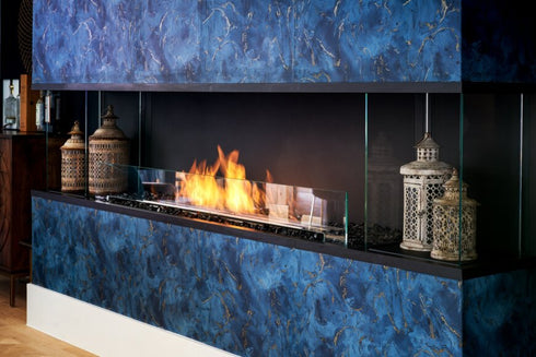 Ecosmart Fire Flex 140BY.BX2 Bay Fireplace Insert - Black Finish / Black Burner - ESF.FX.140BY.BX2.B