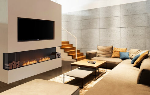 Ecosmart Fire Flex 158BY Bay Fireplace Insert - Black Finish / Black Burner - ESF.FX.158BY.B