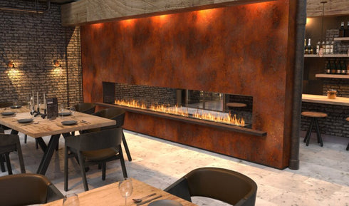 Ecosmart Fire Flex 50DB Double Sided Fireplace Insert - Black Finish / Black Burner - ESF.FX.50DB.B