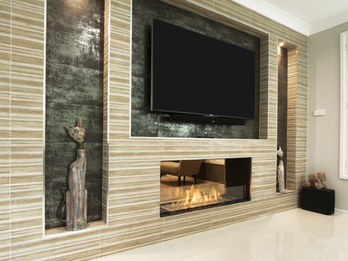 Ecosmart Fire Flex 50DB Double Sided Fireplace Insert - Black Finish / Black Burner - ESF.FX.50DB.B