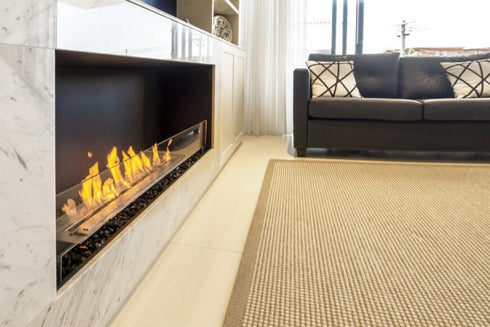 Ecosmart Fire Flex 158SS Single Sided Fireplace Insert - Black Finish / Stainless Steel Burner - ESF.FX.158SS