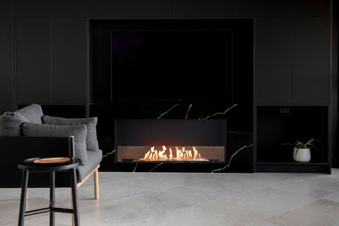 Ecosmart Fire Flex 140SS.BX2 Single Sided Fireplace Insert - Black Finish / Stainless Steel Burner - ESF.FX.140SS.BX2